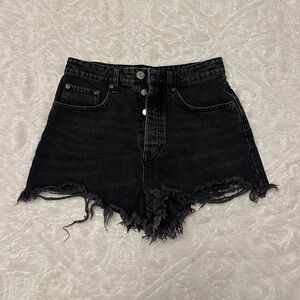 Zara black denim shorts
